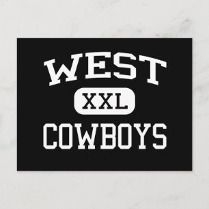 West - Cowboys - High School - Denver Colorado Postcard