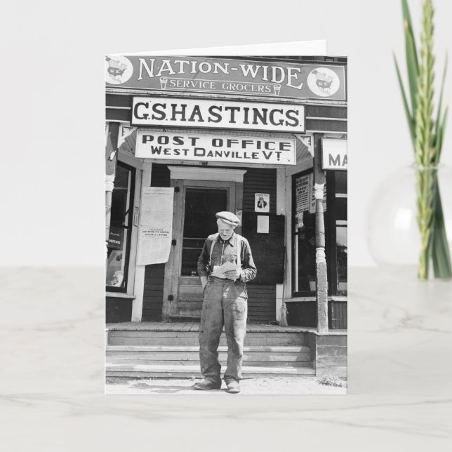 West Danville, VT, Post Office, 1940s Card (Front)