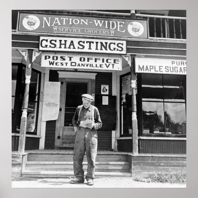 West Danville, VT, Post Office, 1940s Poster (Front)