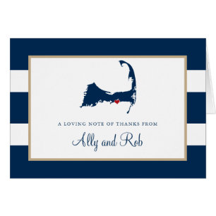 West Dennis Cape Cod Map with Heart Thank You