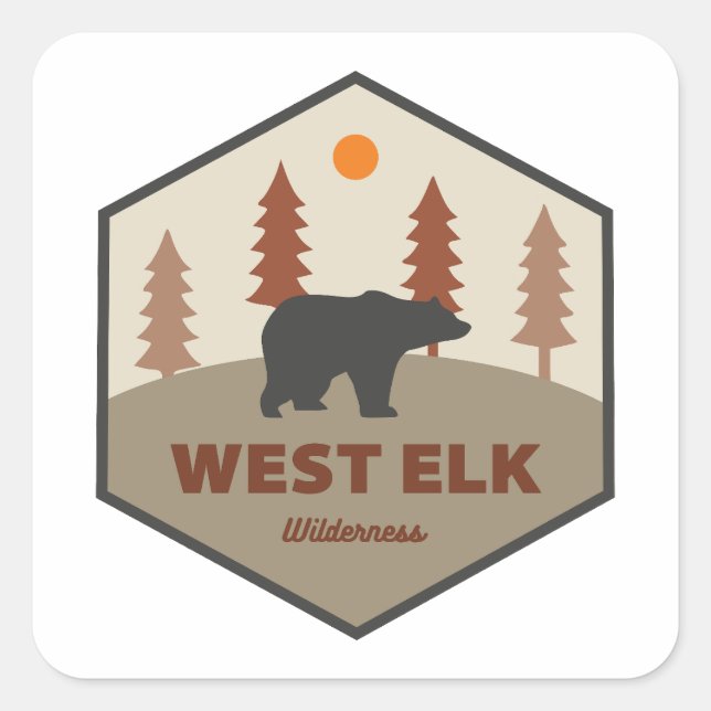 West Elk Wilderness Colorado Bear Square Sticker (Front)