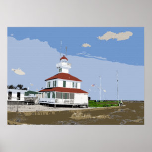 West End Lighthouse Watercolor Poster
