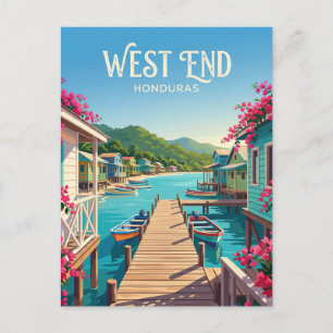 West End Village Honduras Postcard