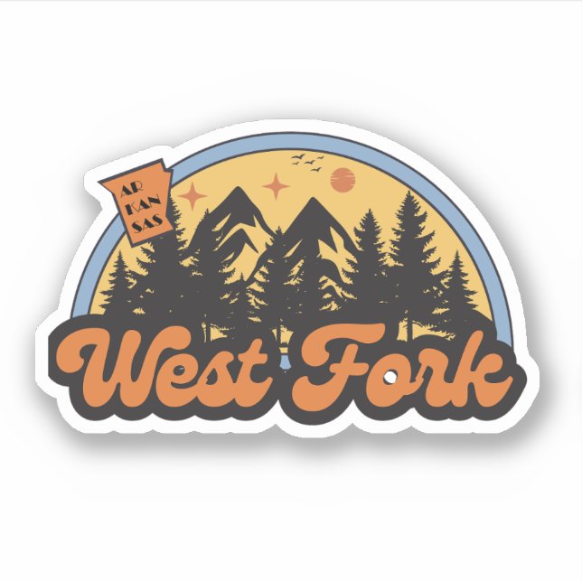 West Fork, Arkansas  Sticker (Front)
