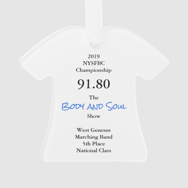 West Genesee Marching Band 2019 T-Shirt Ornament (Back)