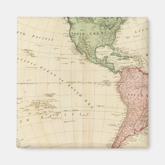 West Hemisphere map Magnet (Front)