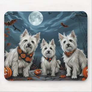 West Highland Halloween Spooky Mouse Pad