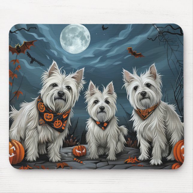West Highland Halloween Spooky Mouse Pad (Front)