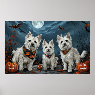 West Highland Halloween Spooky Poster