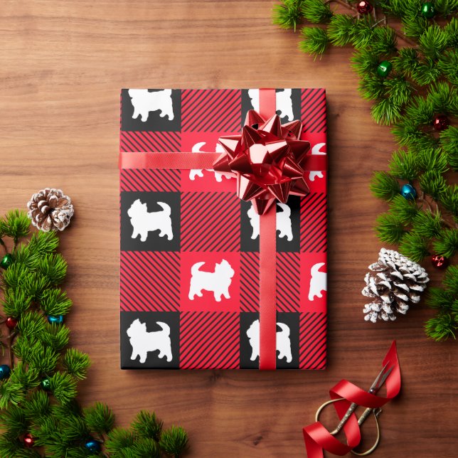 West Highland Terrier Buffalo Plaid Westies Wrappi Wrapping Paper (Holiday Gift)