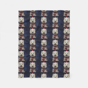 West Highland Terrier Christmas Fleece Blanket