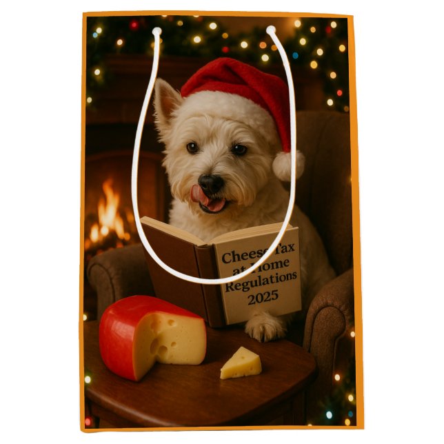 West highland Terrier Christmas gift bag (Front)