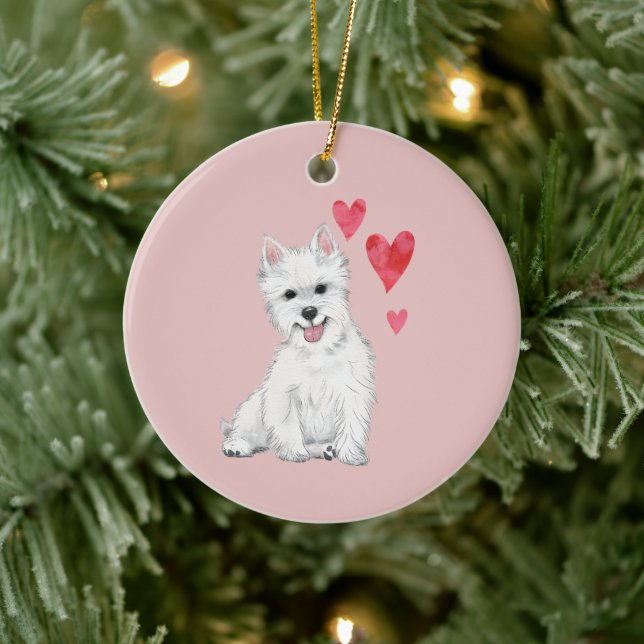 West Highland Terrier Customisable Westie Ceramic Ornament (Tree)