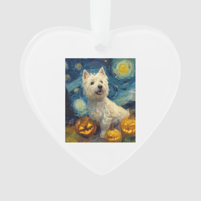 West Highland Terrier Cute Dog Halloween Jack O La Ornament (Front)