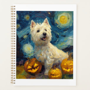 West Highland Terrier Cute Dog Halloween Jack O La Planner