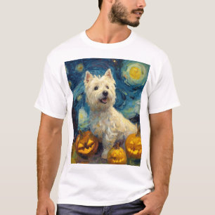 West Highland Terrier Cute Dog Halloween Jack O La T-Shirt