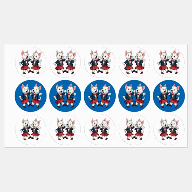 West Highland Terrier Dancing Scottish Ceilidh  (Sheet)