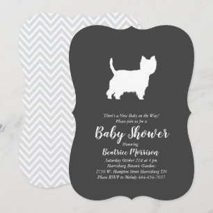 West Highland Terrier Dog Baby Shower Westie Invitation