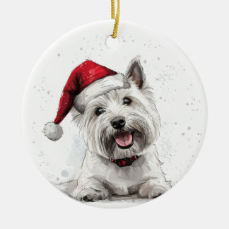 West Highland Terrier Dog Christmas Personalized Ceramic Ornament