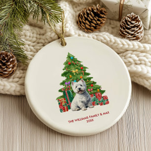 West Highland Terrier Dog Personalised Christmas Ceramic Ornament