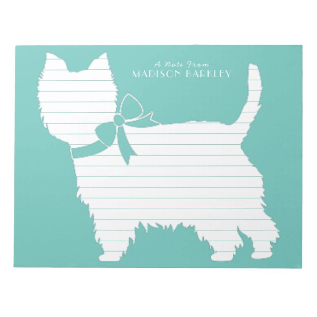 West Highland Terrier Dog Puppy Westie Notepad (Front)