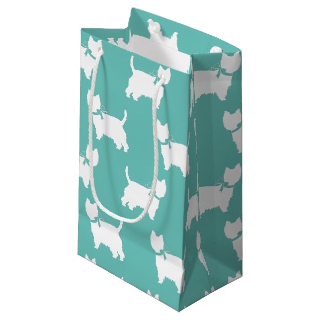 West Highland Terrier Dog Puppy Westie Small Gift Bag (Front Angled)