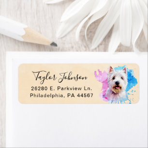 West Highland Terrier Dog Return Address Label