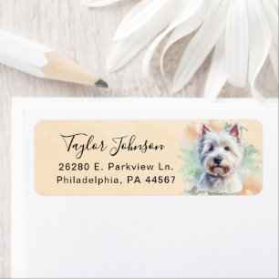 West Highland Terrier Dog Return Address Label