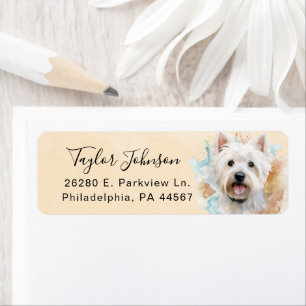 West Highland Terrier Dog Return Address Label