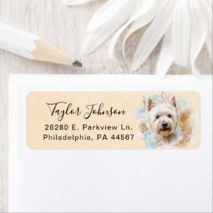 West Highland Terrier Dog Return Address Label