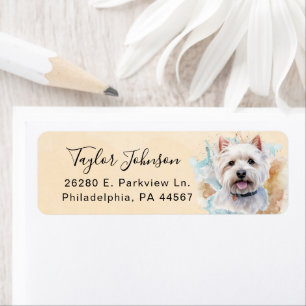 West Highland Terrier Dog Return Address Return Address Label