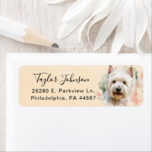 West Highland Terrier Dog Return Address Return Address Label
