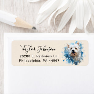 West Highland Terrier Dog Return Address Return Address Label