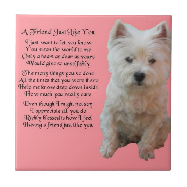 West Highland Terrier Friend Poem Tile (Front)