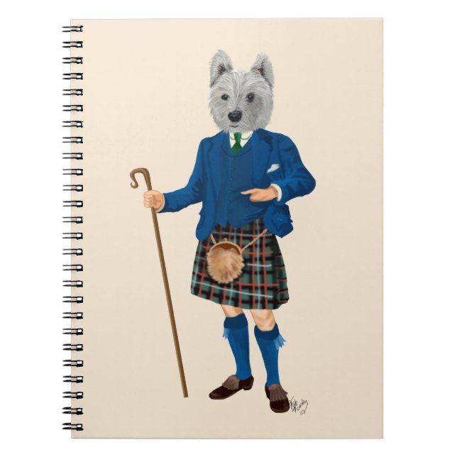 West Highland Terrier in Kilt 2 Notebook (Front)
