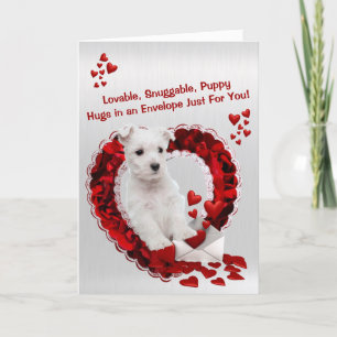 West Highland Terrier Loveable Snuggable Puppy Holiday Card
