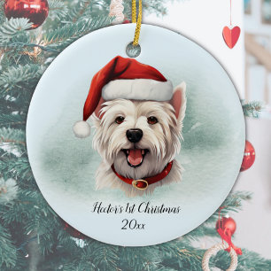 West Highland Terrier Personalised First Christmas Ceramic Ornament