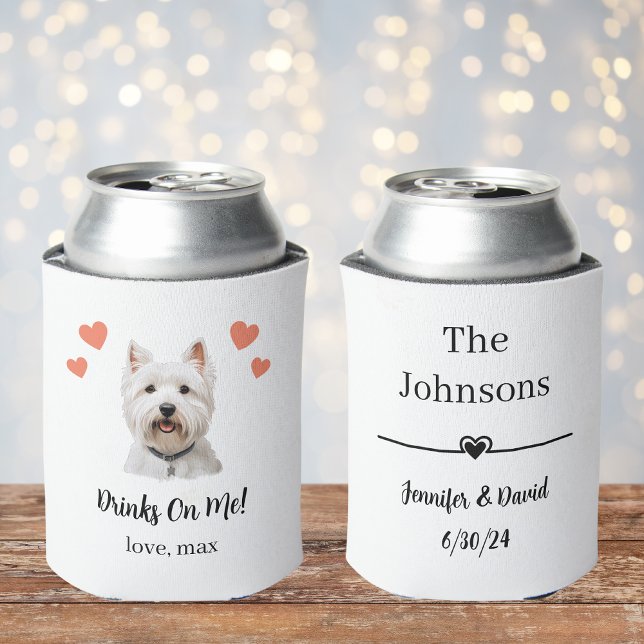 West Highland Terrier Pet Wedding Can Cooler (Creator Uploaded)