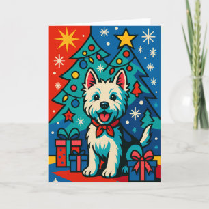 West Highland Terrier Pop Art Christmas Card