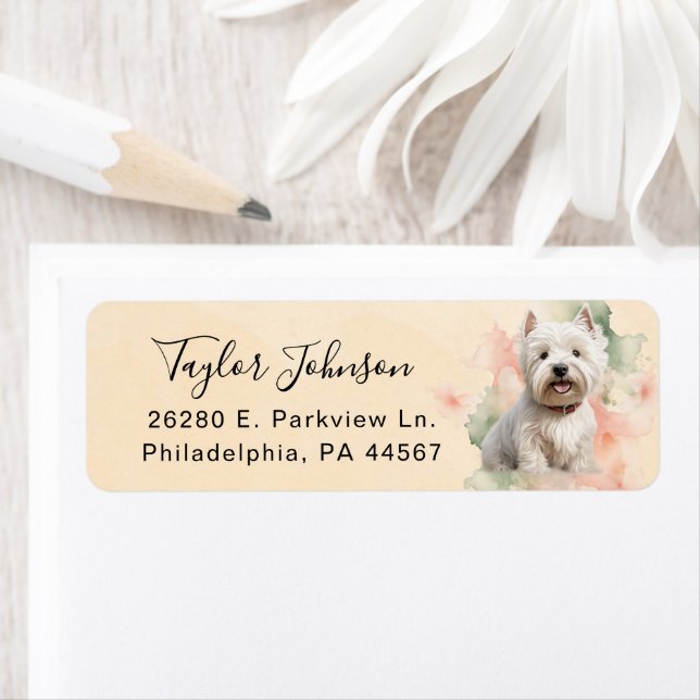 West Highland Terrier Return Address Label (Insitu)