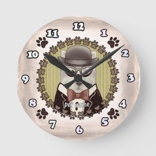 West Highland Terrier wearing glasses Clock