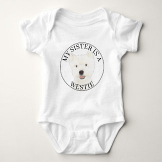West Highland Terrier Westie Big Sister Baby Bodysuit