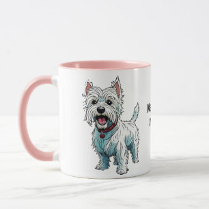 West Highland Terrier, Westie. Editable Mug
