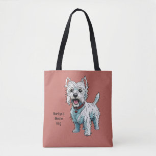 West Highland Terrier, Westie. Editable  Tote Bag