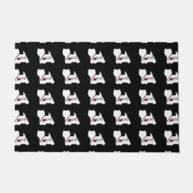 West Highland Terrier (Westie) Love Doormat (Front)
