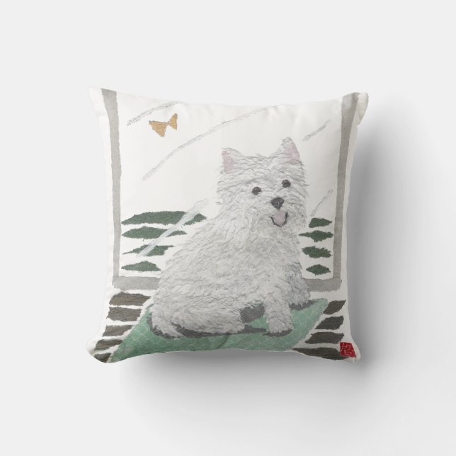 West Highland Terrier, Westie Pillow (Front)