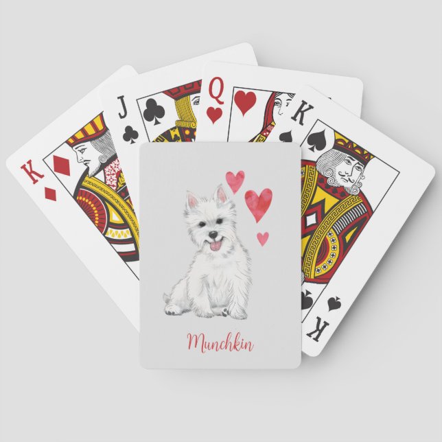 West Highland Terrier White Fur Westie Playing Cards (Back)