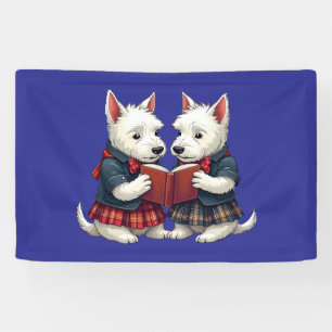 West Highland Terriers Burns Night Reading Poetry Banner
