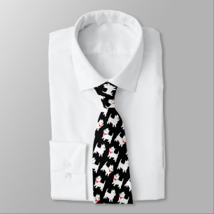 West Highland Terriers in Red Bowties Funny Tie