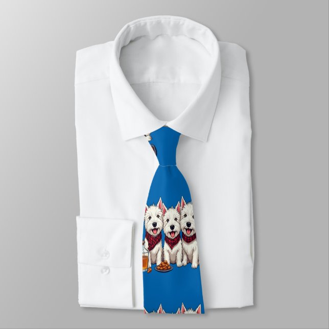 West Highland Terriers, Scottish Neckerchief  Tie (Tied)